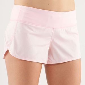 Lululemon Speed Up Short Blush Quartz Pink Shimmer Glitter Sz 4